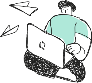 Man playing laptop